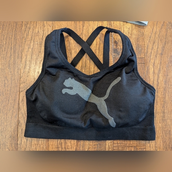 Puma Sports Bras, Training Bras, 2 Bras Black & Gray Youth XL Ladies XS/S - Picture 6 of 6